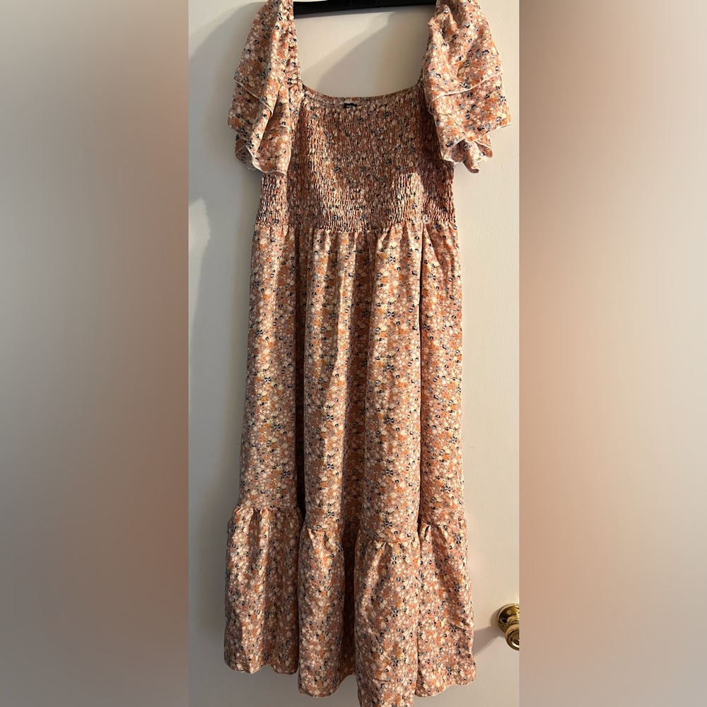 Floral Print Dress in Peach - Picture 1 of 5